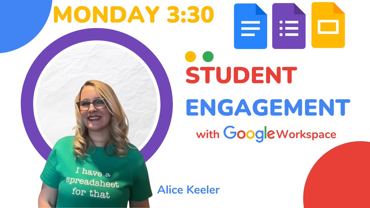 🟢 Join me in 1 hour at the Google for Education booth!! 

Student Engagement with Google Workspace

#googleEDU #ISTElive 

#ISTELive OR #ISTELive23 OR #NotAtISTE OR #ISTElive2023 OR #ISTE23 OR #ISTE2023