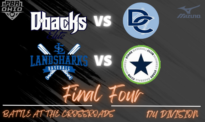 Prep Baseball Ohio Scouting Coverage (@prepbaseohscout) on Twitter photo 🏆PBR Battle At The Crossroads🏆
17u Final 4 is set!
@17uDbacks VS <a href="/DC_Toledo/">DC-Toledo</a> - Bradford
<a href="/2024LandSharks/">17U Land Sharks - Blue</a> VS <a href="/_MidwestStars/">Midwest Stars Baseball</a>
#pbrbatc 🏆PBR Battle At The Crossroads🏆
17u Final 4 is set!
@17uDbacks VS <a href="/DC_Toledo/">DC-Toledo</a> - Bradford
<a href="/2024LandSharks/">17U Land Sharks - Blue</a> VS <a href="/_MidwestStars/">Midwest Stars Baseball</a>
#pbrbatc