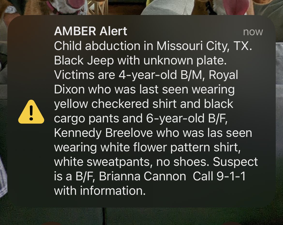 Amber Alert ‼️ Texas - Missouri City