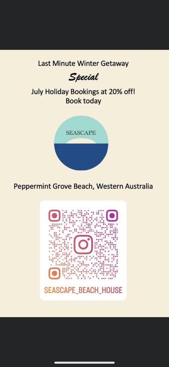 seascape_beach's tweet photo. Last minute winter getaway? 😍🏖️🌊 #perth #busselton #beach #winterholiday #waholiday #winter #peppermintgrovebeach @waholidayguide @perthisok @BusseltonJetty https://t.co/b3VbAK3nue