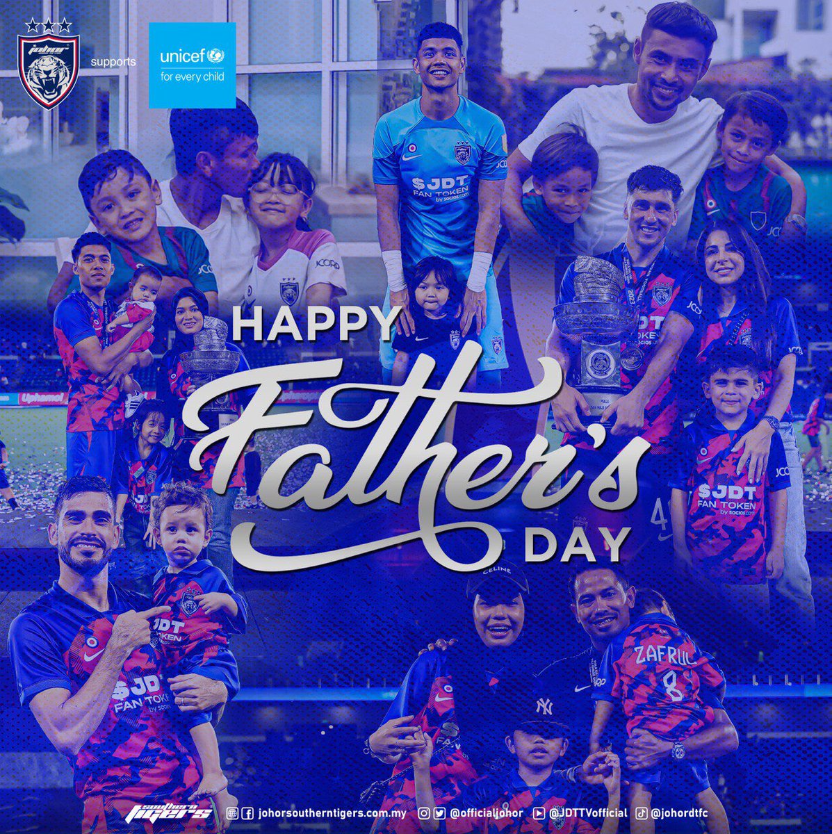 Happy Father's Day! Being a father or a father figure can be one of the most rewarding experiences in one's life — giving children in your family a safe, healthy and happy childhood with love and support, hence a brighter future!

#JDTsupportsUNICEF
#SuperClubSuperDads