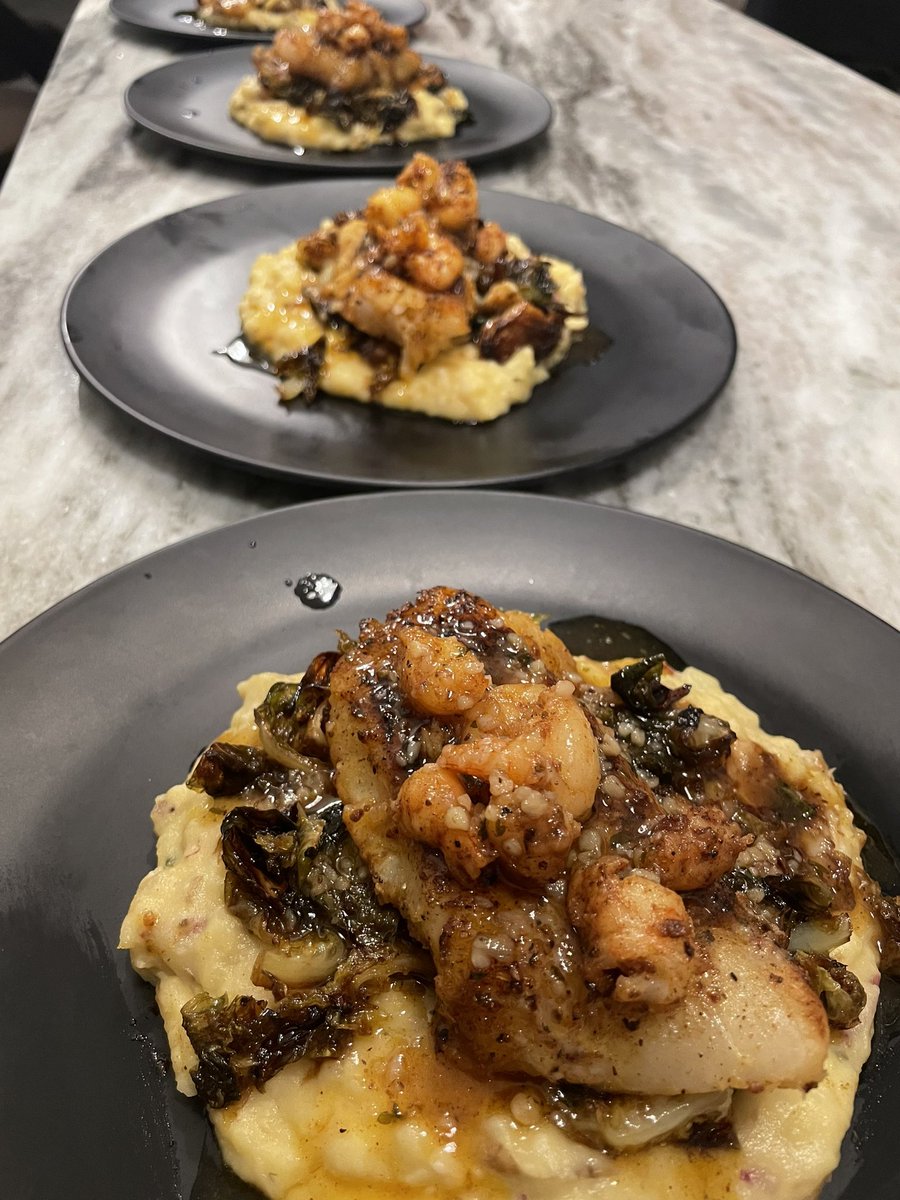 Chefnorm's tweet photo. The challenge was… cook something that’s in the house.  Found all this in my bro’s freezer.  #chefnorm #chefnormscatering https://t.co/JqnbWdTgby