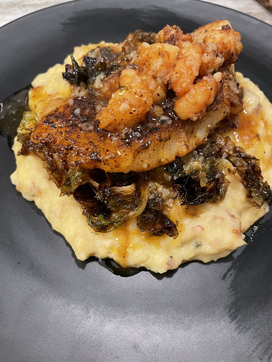 Chefnorm's tweet photo. The challenge was… cook something that’s in the house.  Found all this in my bro’s freezer.  #chefnorm #chefnormscatering https://t.co/JqnbWdTgby