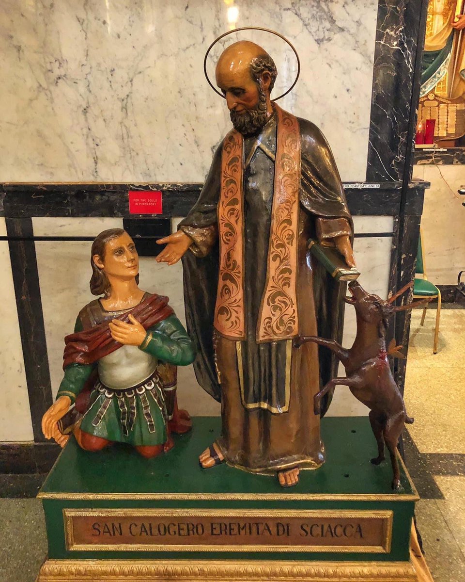 Statue of San Calogero Eremita inside Most Precious Blood Roman Catholic Church in #NYC’s #LittleItaly.  #FeastDay #AtTheTableWithTony