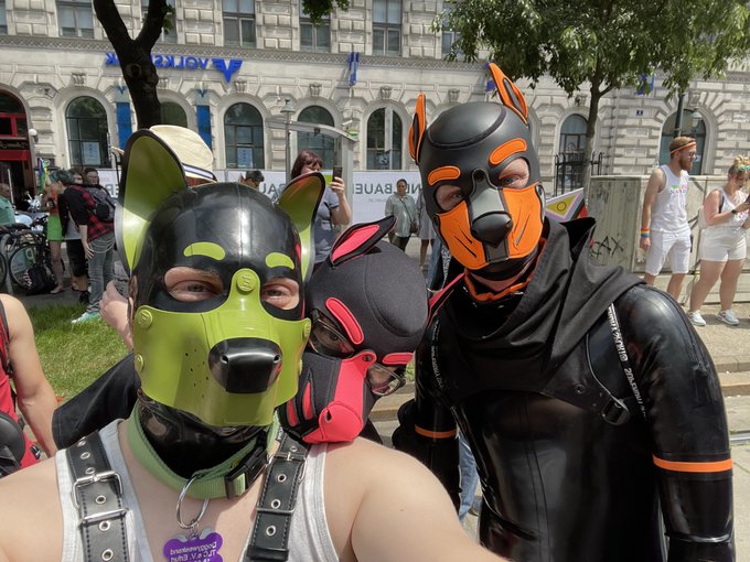 2 pic. We had a wonderful Vienna Pride ? so many doggos to cuddle!

#latex #pride #vienna #dog #dogs