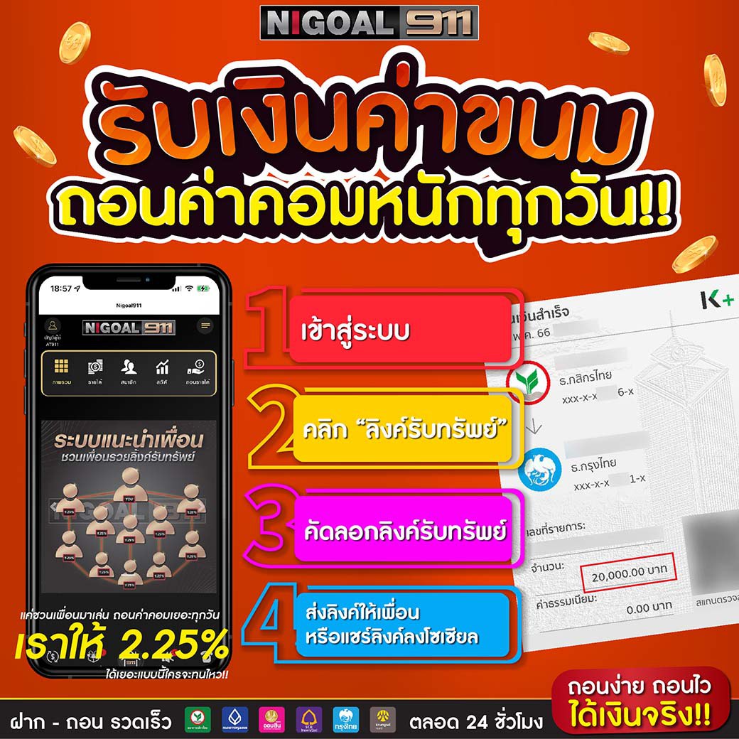 Nigoal911's tweet photo. 📣 NIGOAL911 เว็บดีการันตี 💯

💴ชวนเพื่อนสร้างรายได้ต้องเว็บนี้เลย

📲ทางเข้า: https://t.co/D0l7Qy3TMO
💖สมาชิกใหม่รับโบนัส 100% 
💖ฝาก 50 รับ 100  
💖คืนค่าคอมมิชชั่น ทุกยอดเล่น 
💖คืนยอดเสีย 5% ทุกวัน   

#โปรทุนน้อย #โปรทุนน้อยล่าสุด #โปรทุนน้อยมาแรง https://t.co/XFC6iPOjnP