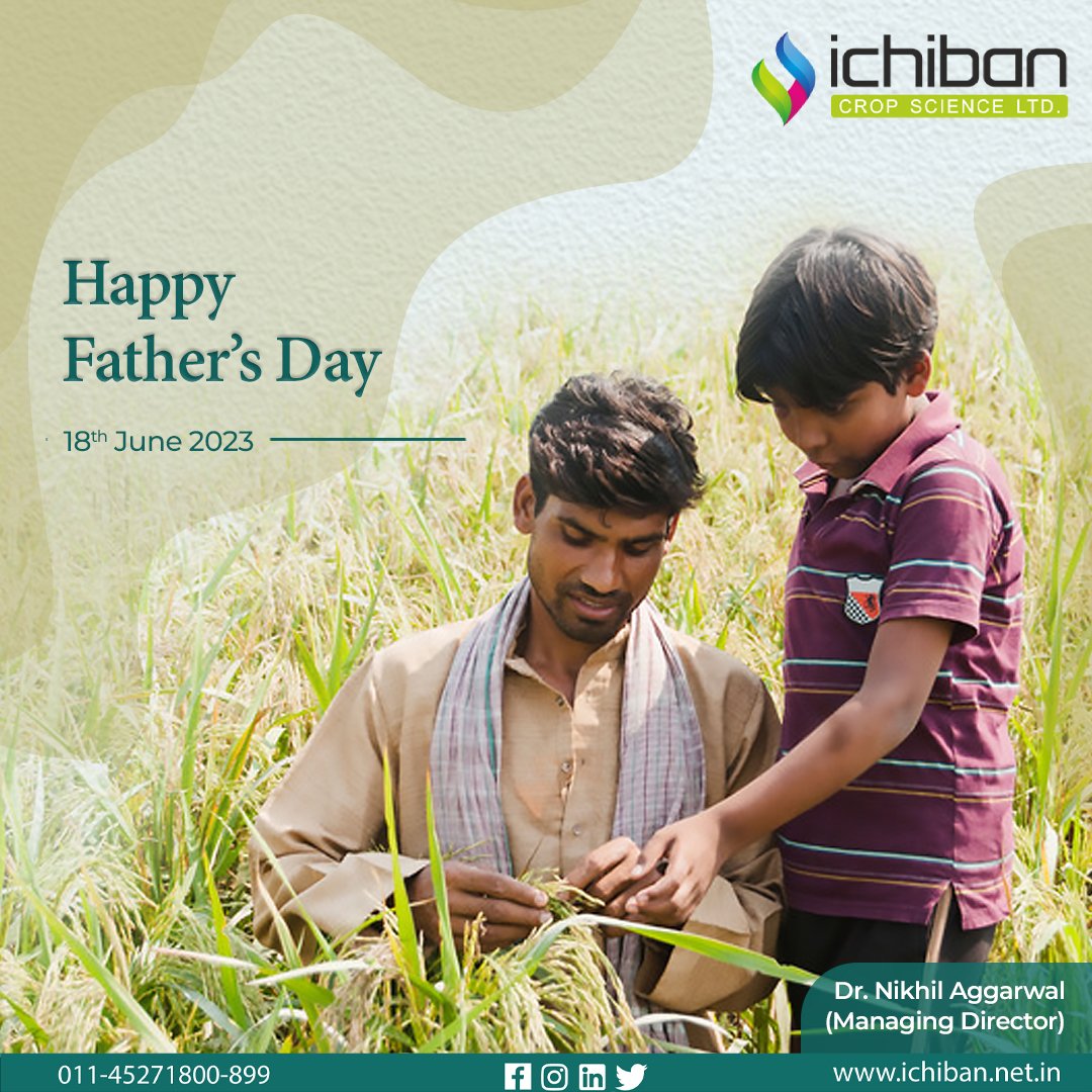 Sending heartfelt appreciation to all the incredible fathers!

#Fathersday2023 #fatherslove #IchibanCrops #Ichiban #agrochemical #agrochemicals #insecticides #herbicides #pgr #fungicides #weedcontrol #weedcontrolandfertilization #qualityseeds #farmersofinstagram #agriculturelife