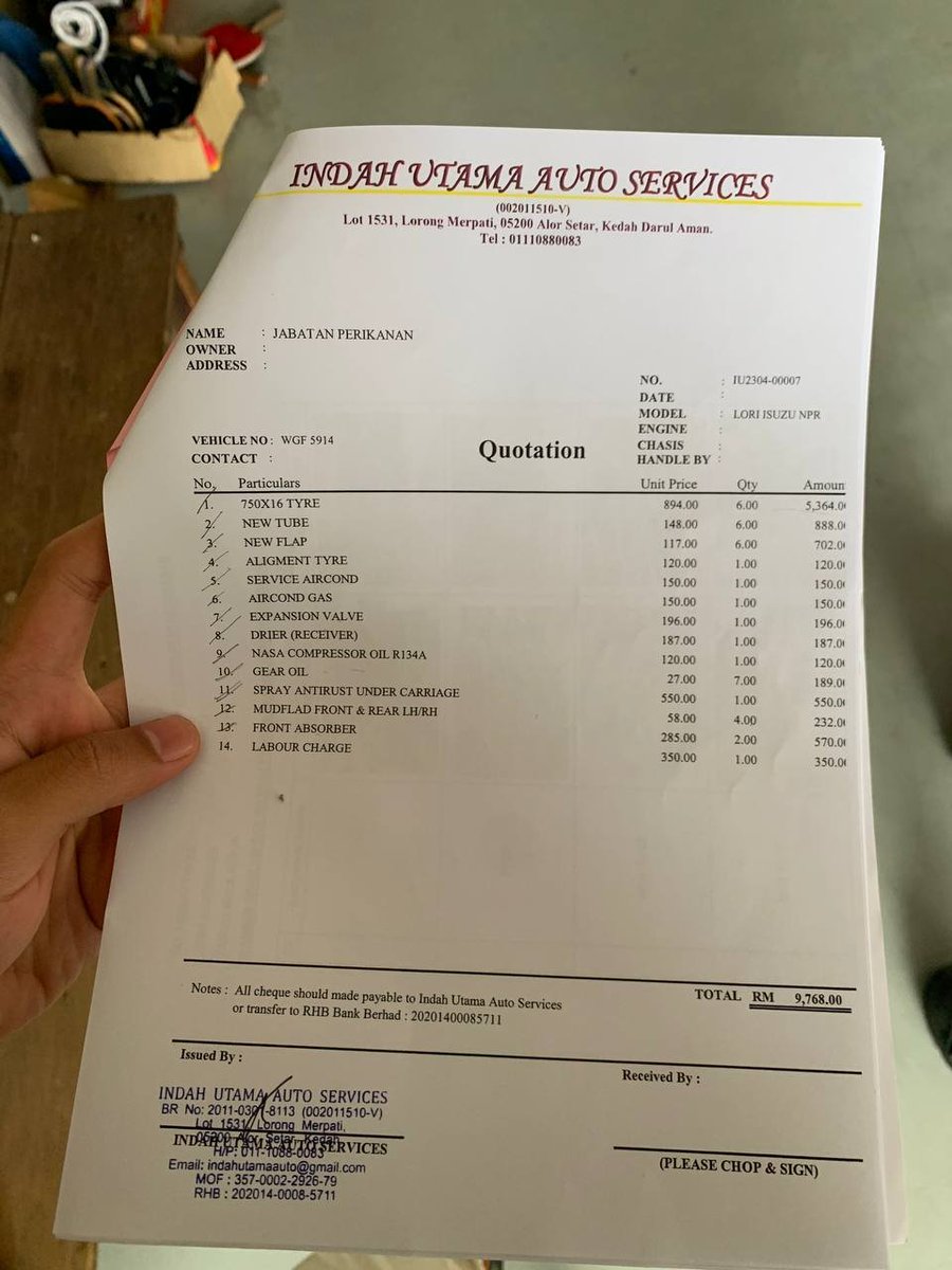 jkrckmintern's tweet photo. Rabu 14/6/2023

- Visual inspecting after repair and replacement maintenance service for Jabatan Perikanan vehicle.
- Visual inspection (replacement new tire) for Jabatan Perkhidmatan Veterinar

@EnCiK_JM1
@JKRCKMKedah
#internfebjun2023 
#ckmkedah https://t.co/XPFcUhs4qP