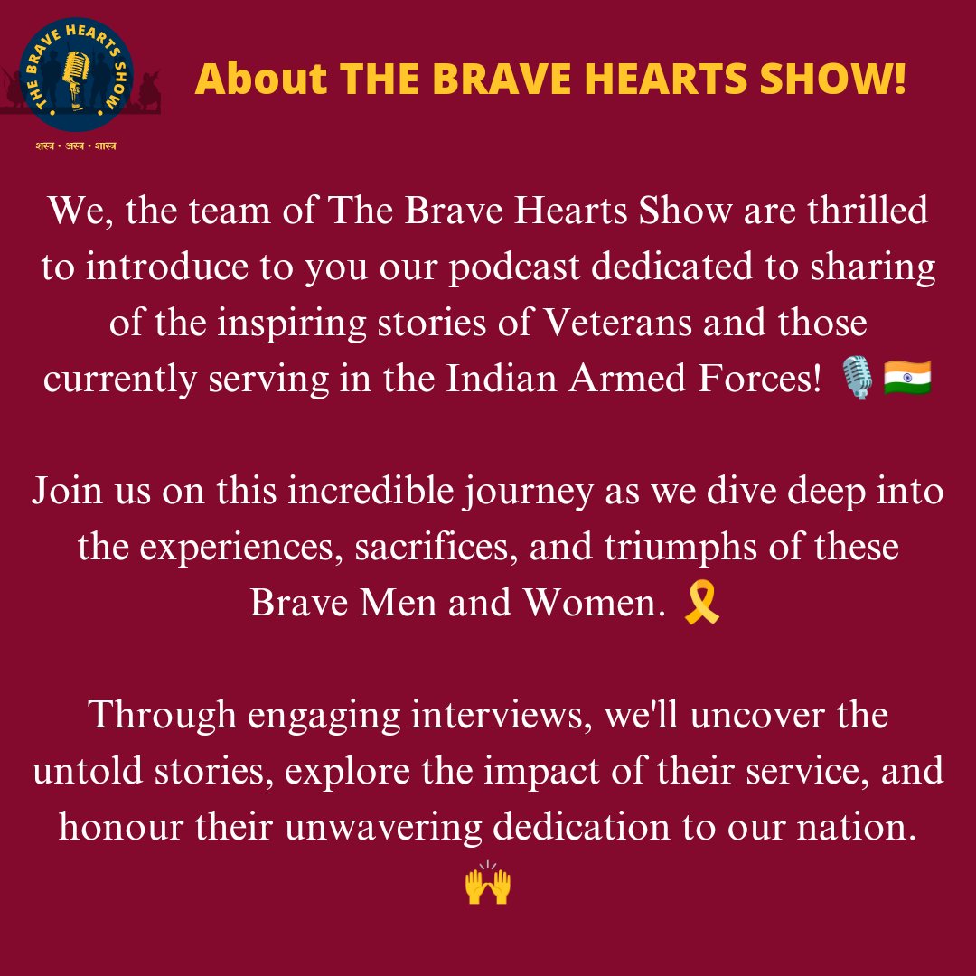 BraveHeartsShow's tweet photo. Get ready for an unforgettable journey as we unveil our first episode! Join us and stay tuned for captivating content. Don't forget to follow us for more exciting updates #thebraveheartsshow 
#military #army #airforce #navy #India #aspirants #Defence #soldier #militarylife #story https://t.co/0Cvrhqh7jK