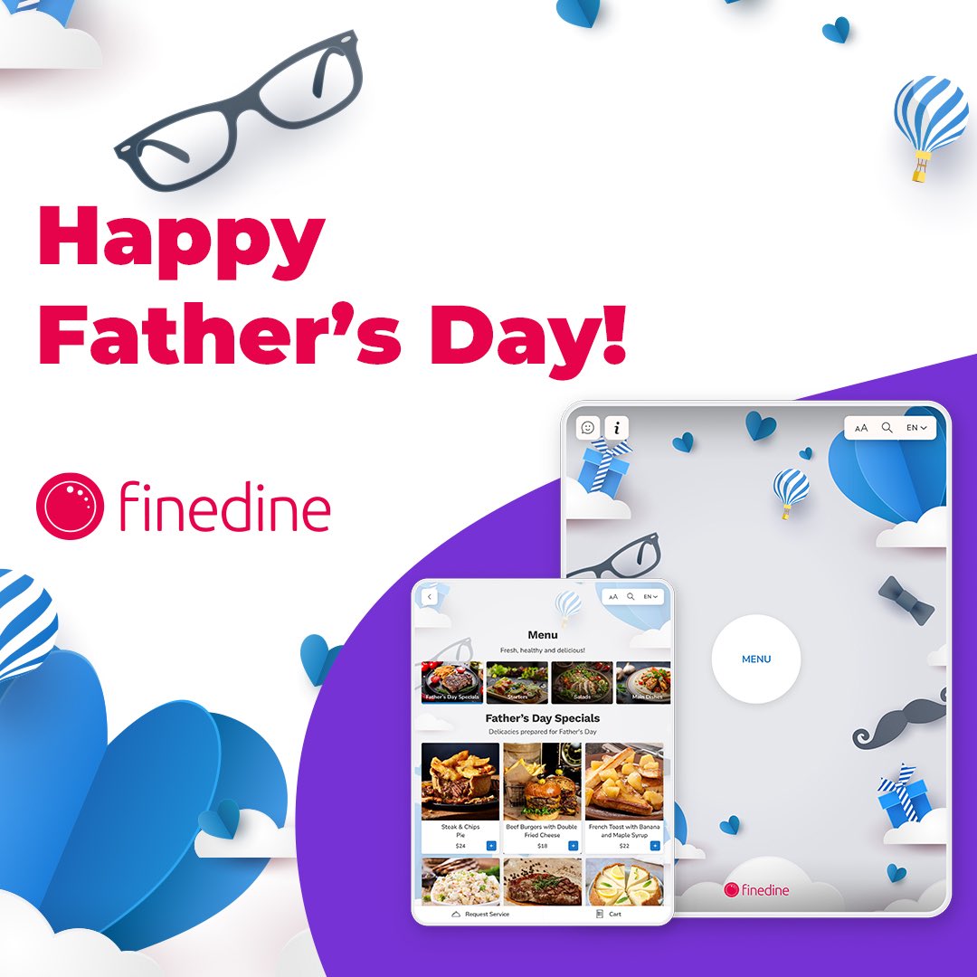 Cheers to the real-life superheroes who always make us feel special! Happy Father's Day to all the amazing dads! 🎉✨ Enhance your guest experience this Father's Day and beyond with FineDine Tablet or QR Mobile ordering solutions. #finedinemenu #digitalmenu #restaurant #qr