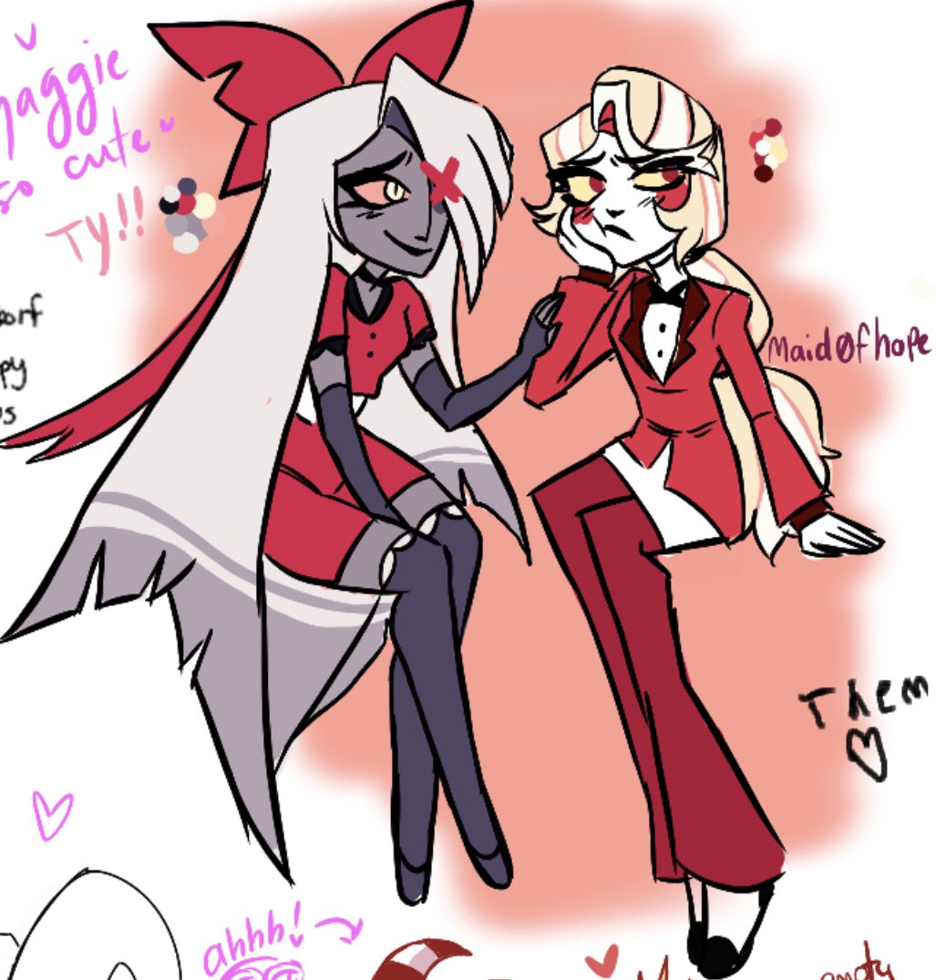 I had the itch to draw #chaggie 
Charlie by @SpookyAndArt 

#HazbinHotel #HazbinHotelCharlie #HazbinHotelVaggie