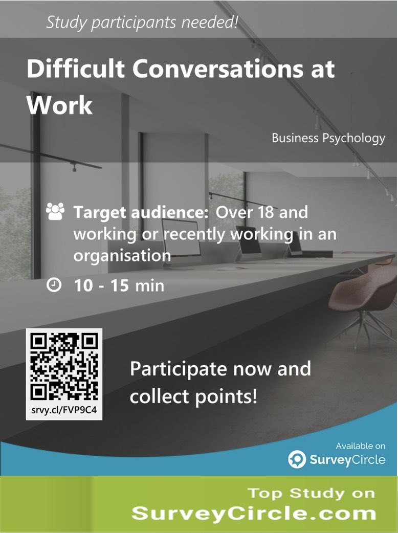 Still seeking participants for this important research. Please take part if you can #difficultconversations #workplacerelationships @surveycircle @surveycircle_top