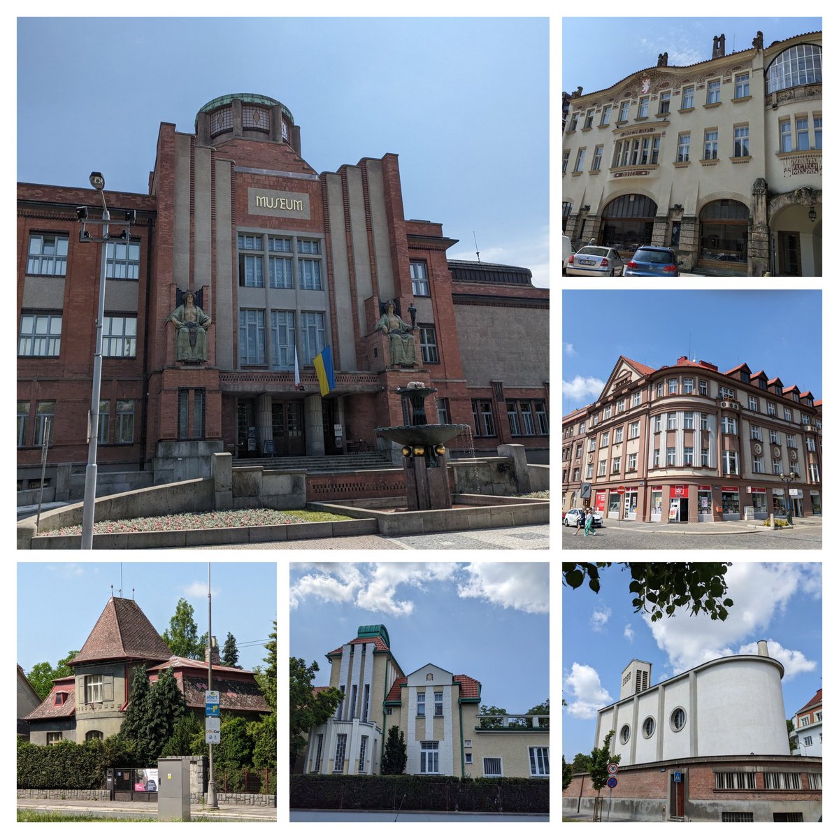 🇨🇿フラデッツ・クラロヴェは建築の街。
🇯🇵広島原爆ドームを設計した🇨🇿ヤン・レッツェルの師ヤン・コチェラがデザインした東ボヘミア博物館、郡民会館（今はホテル）の他にも個性的な一軒家がたくさん。生きた建築博物館とも言えます。
プラハから車で２時間弱。
🇯🇵♥️🏚️♥️🇨🇿