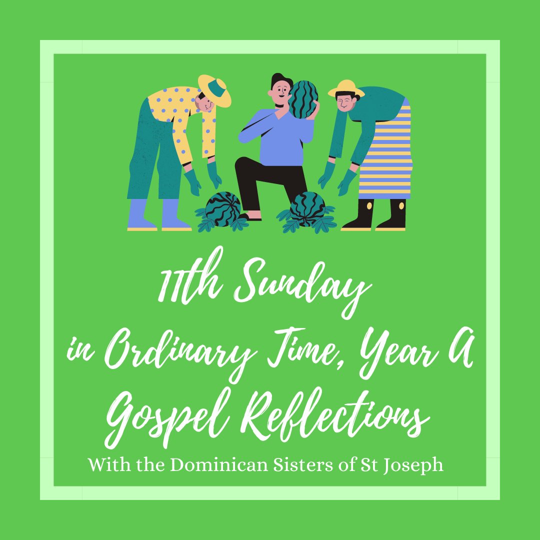 DomSrStJoseph's tweet image. Happy 11th Sunday in Ordinary Time, Year A! Back to liturgical green this week :) Here are the sisters&apos; #scripturereflections for today:
- Sr Veronica&apos;s Sunday Gospel reflection: youtu.be/wl66Ef_vzeI
- Children&apos;s Liturgy video: youtu.be/MaVMy3V3eaw

#MassReadings #mission