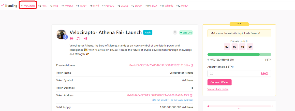 @binance Velociraptor Athena Fair Launch

@VeAthenaETH #VeAthena #OpenSeaNFT