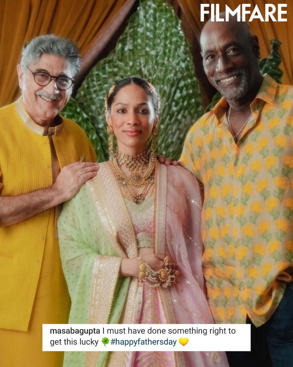 All heart! ♥️

#MasabaGupta shares a lovely post on Father's Day with #VivianRichards and #VivekMehra.