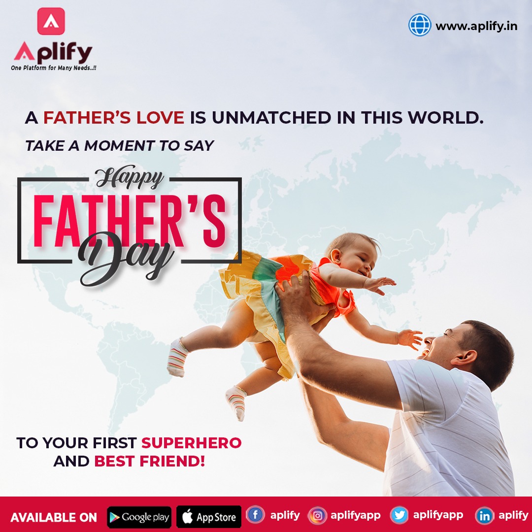 Aplifyapp's tweet photo. To all fathers, #Aplifyapp pays a huge #Salute! A #man makes many #sacrifices from the day he becomes a #father. Setting aside his interests to fulfil yours, making time for you in his busy schedule, and always supporting you.
#dadlife #bestfather #father #family #fathersday https://t.co/OzxzbjsSbt