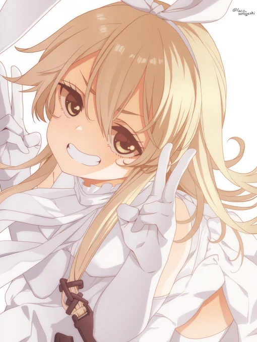 10周年絵描いてなかったし、せっかくなのでリハビリに例のドレス島風です。  #艦これ