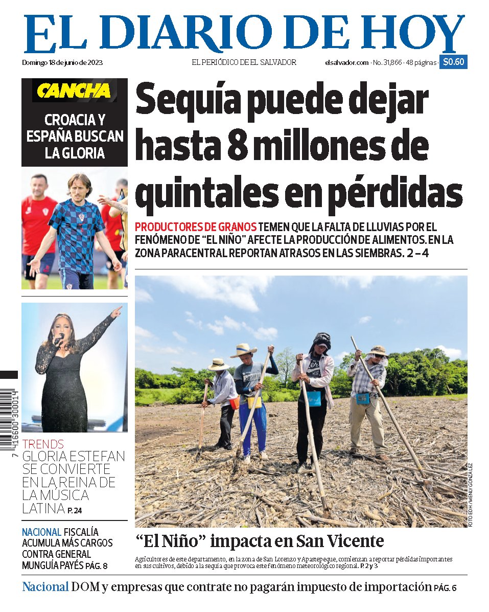 Te compartimos la portada de El Diario de Hoy de este domingo 18 de junio.

Sigue las últimas noticias en elsalvador.com
