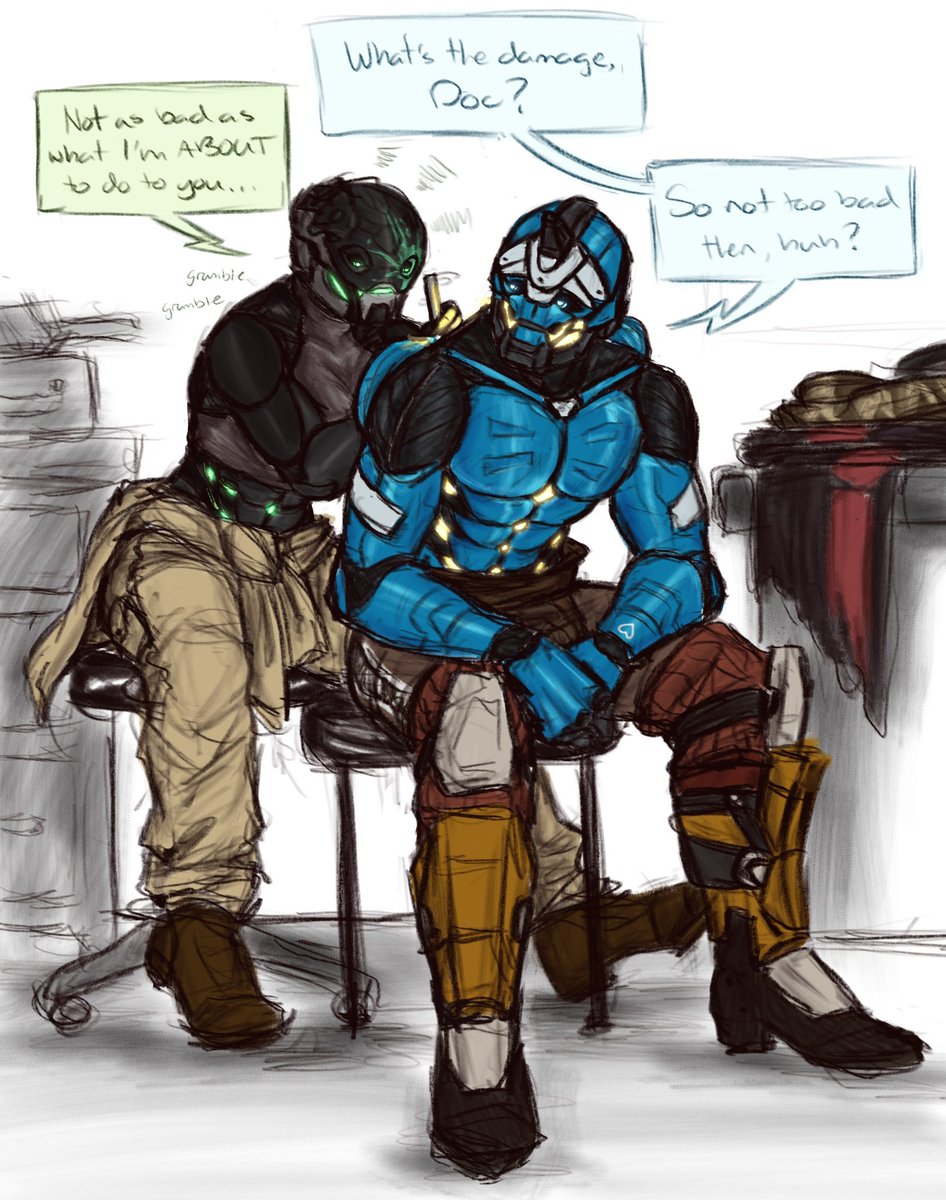 EchoSong971's tweet photo. they're kissing and making out guys, Mr. John Bungie told me himself https://t.co/zpICbqPZC4
