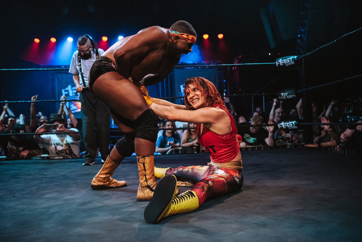 sarahdope's tweet photo. Was just revisiting shots from the JAH-C vs. Dark Sheik match at last year’s @f1rstwrestling #WRESTLEPALOOZA PRIDE Pre-Party. Excited to reunite with everyone tomorrow! https://t.co/6CeGQQOxqK