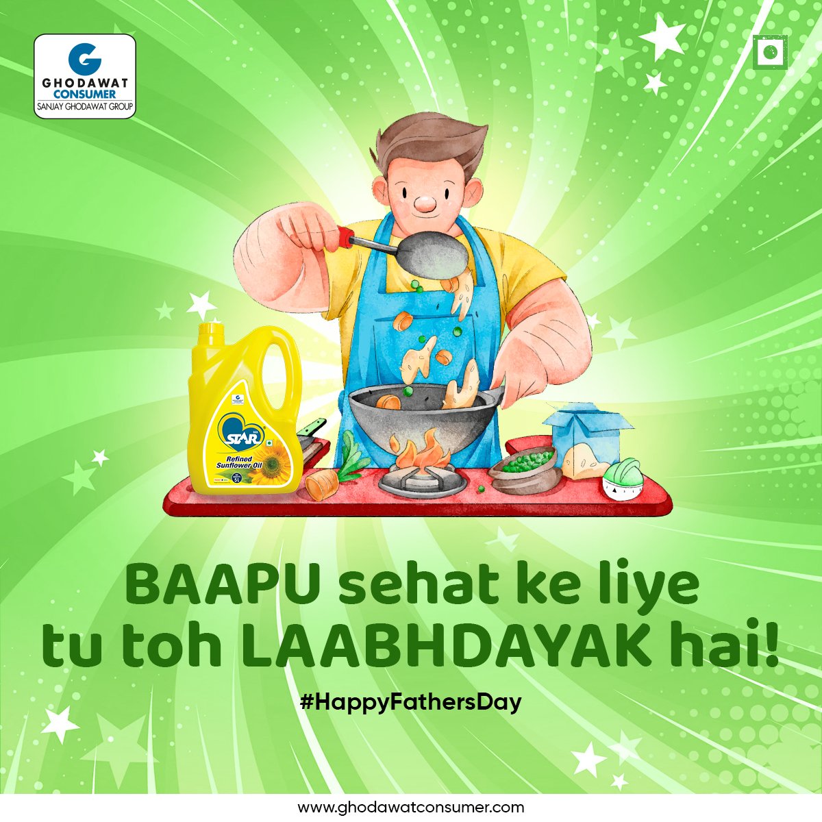 ghodawatconsumr's tweet photo. Sunday Special Chef Dads are reporting! All set to make your favorite meal in Papa’s way. To all the fathers who rule the kitchen on holidays, we wish you a happy Father’s Day!
#FathersDay #SGGRising #GhodawatConsumer #SunflowerOil #CookingOil #FMCG #Healthy #tasty #OneSGG https://t.co/mEM1IfK4PE