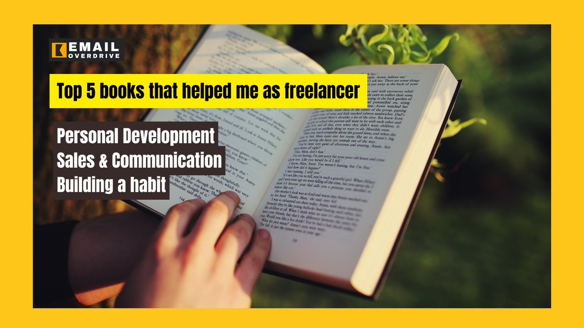 Top 5 books 📚 that has helped me as freelancer in:

‣ Building Habits
‣ Personal growth
‣ Sales and communication

A 🧵 for achieving success