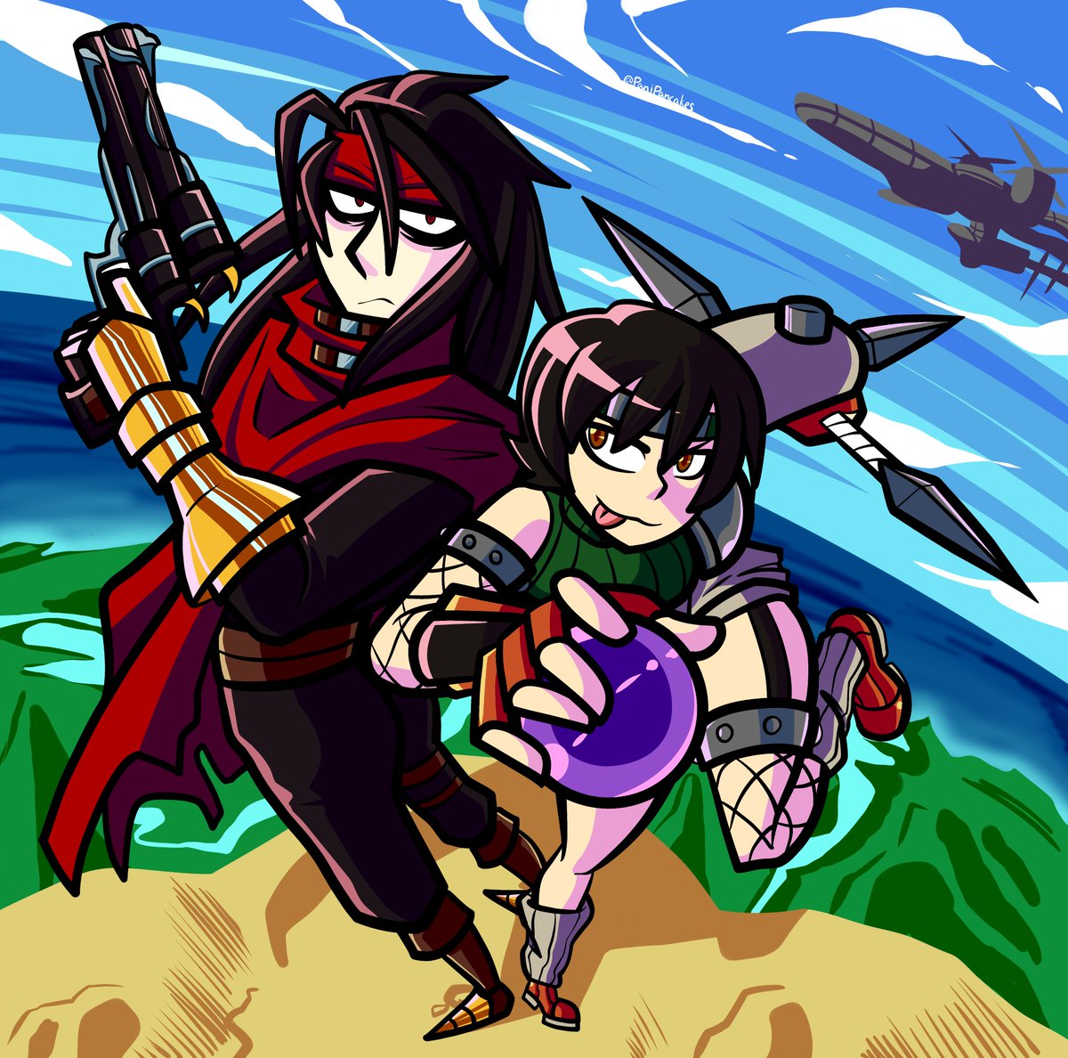 A Vincent and Yuffie comm for the generous and based @TheStrifeisRife