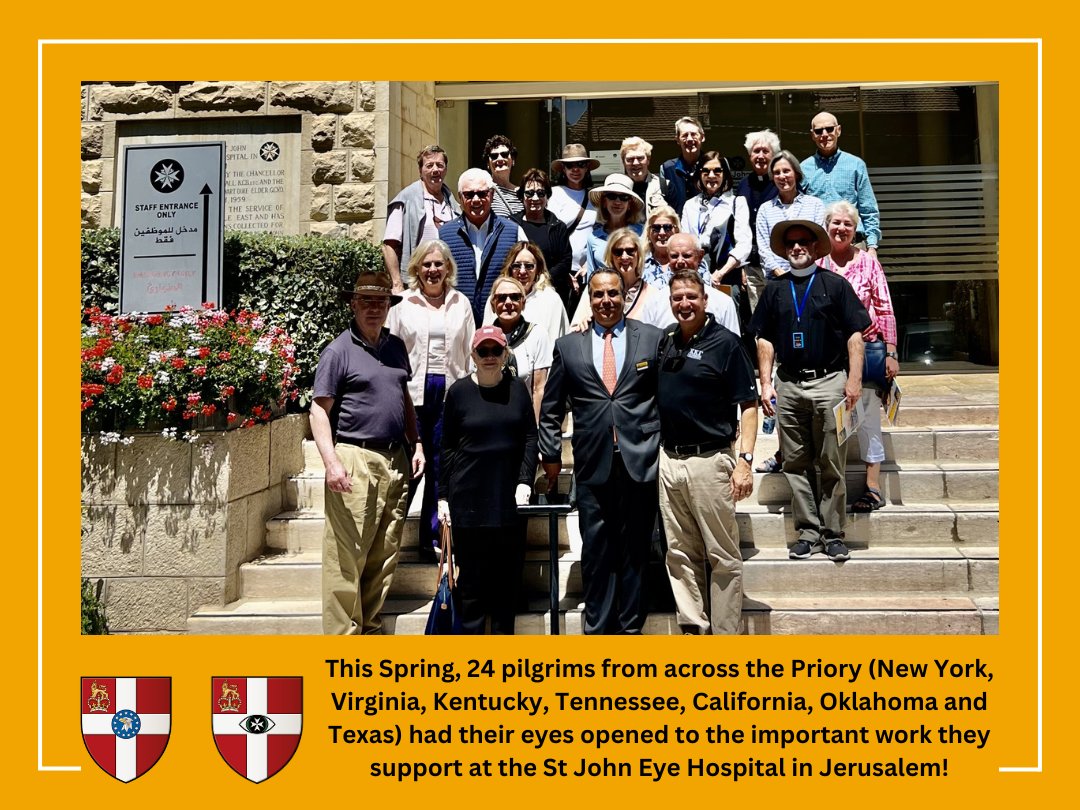 This year's Priory pilgrimage to Jerusalem was a moving experience for those who took part. You can read more about it in our latest newsletter: s3.us-east-1.amazonaws.com/priory-usa/vid…
#ProFide
#ProUtilitateHominum
#OneStJohn
#StJohnPeople
#SavingSight
@StJohnINTL
@StJohnEyeHosp