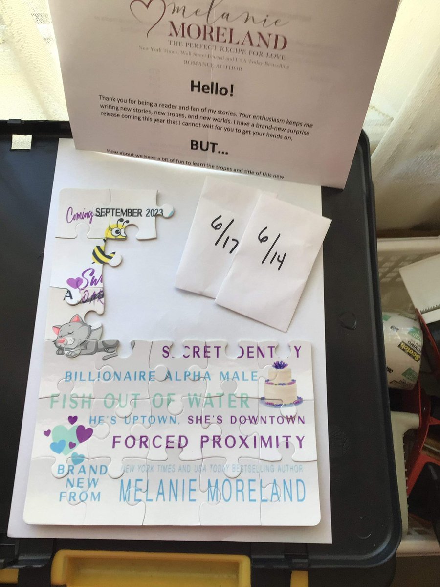 Maimeos's tweet photo. It’s the weekend and that means more pieces have been added to NY Times & USA Today bestselling author @MelanieMoreland surprise puzzle.
Keep following:
#mmtspmob #MelanieMoreland #romance #tsp #bookstagrammers #topsecretproject #mlmlitmob #ContemporaryRomance #comingsoon https://t.co/NcHZfXaOhH