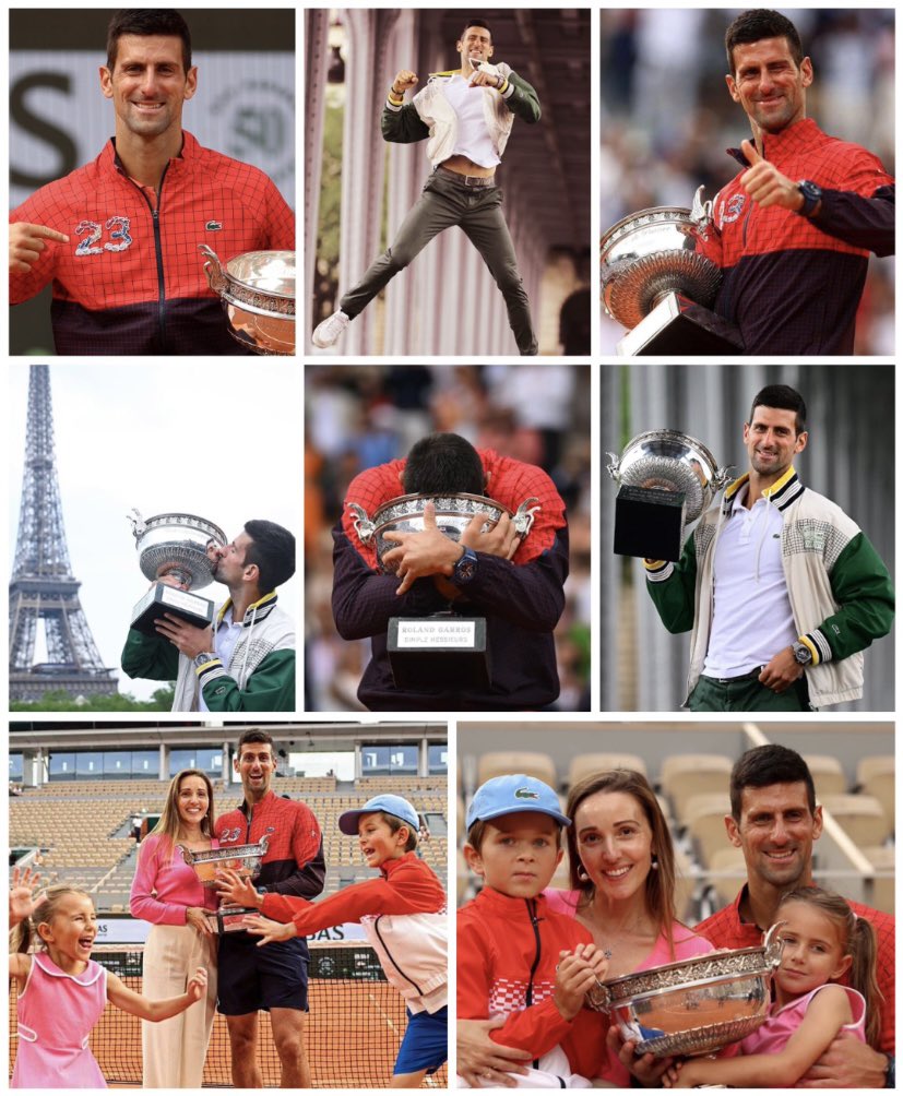 Happy 1 week anniversary to Novak Djokovic, the undisputed GREATEST TENNIS PLAYER OF ALL-TIME, on winning #RolandGarros2023 and becoming the men’s all time leader in career Grand Slams 

🏆 X 23 = 🐐

#djokovic𓃵 ❤️🐺 #Nolefam 🐊