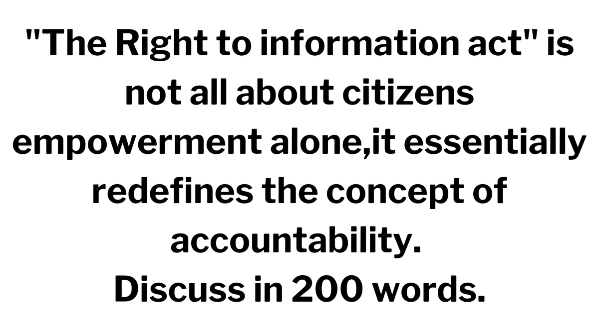 👇 Answer:

✅️ Introduction:

Right to Information Act (RTI) is a landmark legislation that empowers citizens to access information held by public authorities. It is widely regarded as a tool for promoting transparency, accountability and good governance in India. However, the…