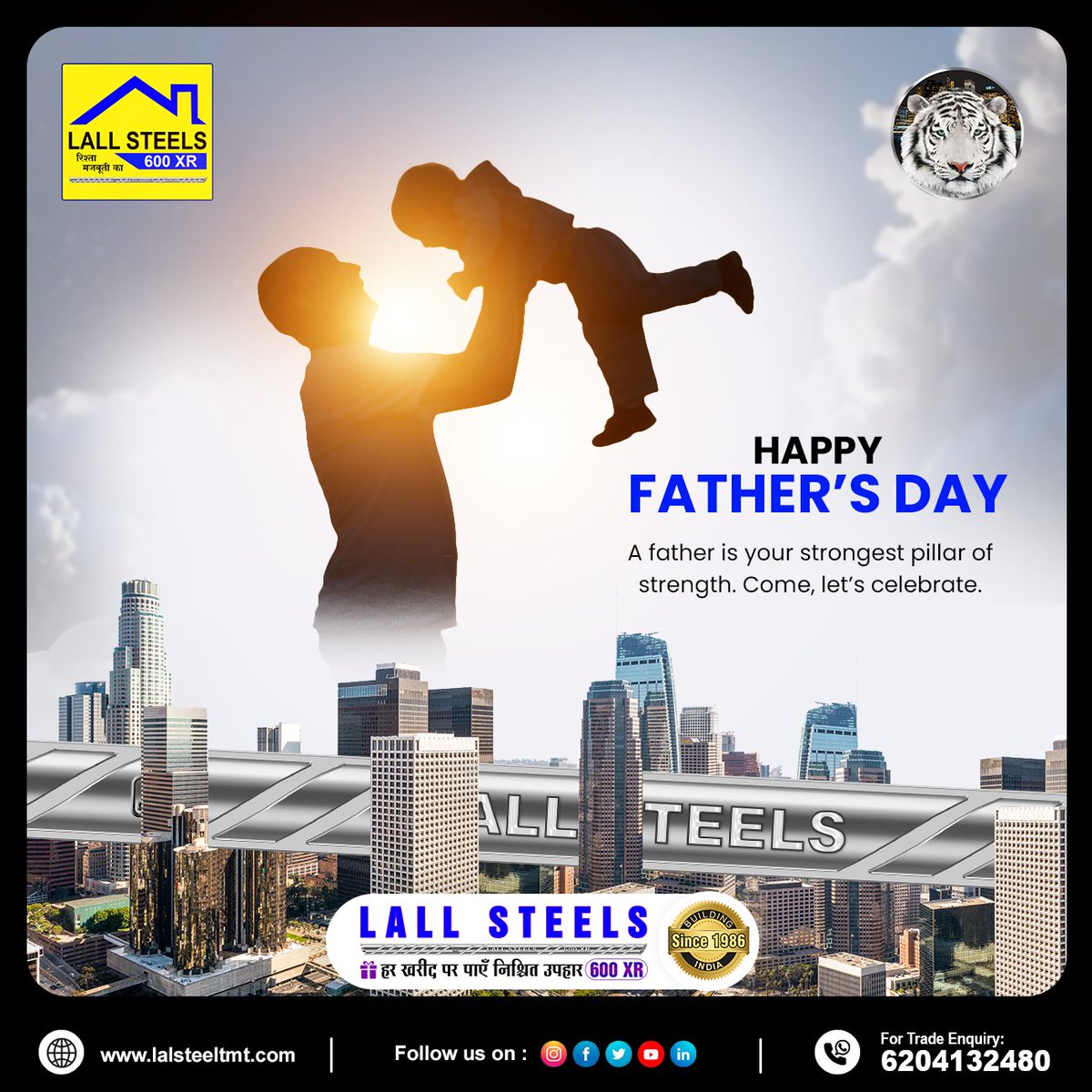 Happy Father's Day🥸

A father is your strongest pillar of strength. Come, let’s celebrate.
.
.
.
#fathersday #father #wishes #pillar #strongest #celebrate #lallsteelstmtbars #tmt #steel #600xr #tmtbars #tmtrebars #rebars #lalsteel #lalsteel600xr