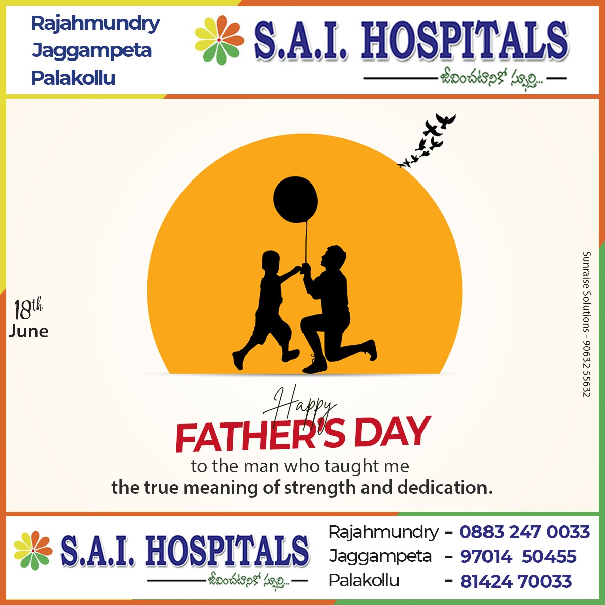 Happy FATHER'S DAY to the man who taught me the true meaning of strength and dedication
#saihospitals #happyfathersday #respect #besafe #stayhealthy #visitus