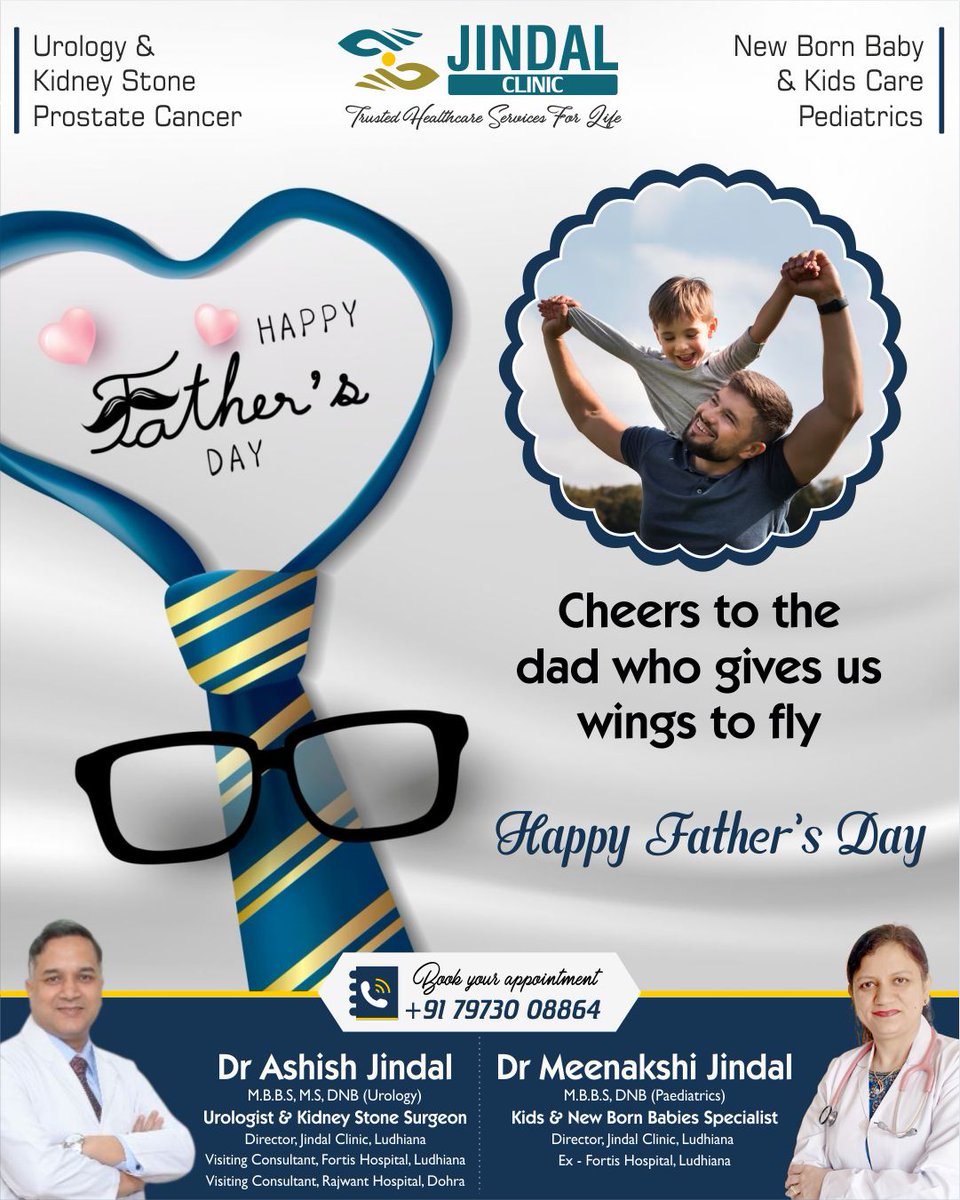 Happy Father's Day
#DrMeenakshiJiindal #best #pediatrician #pediatrics #doctor #health #children #kids #baby #pediatric #physician #breastfeeding #childcare #childhealth #newborn #Tuberculosis #TB #Cough #Fever #Allergy #COPD #Dengue #ChestPain #SleepingProblems #HighFever