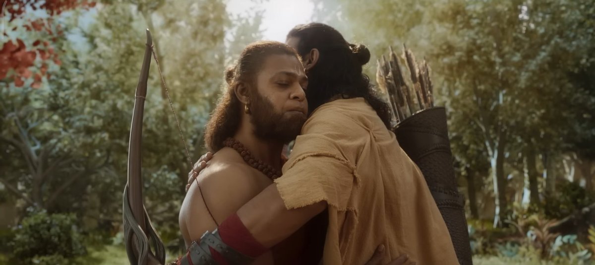 avoy_paul_'s tweet photo. There are many faults in the film #Adipurush but the Ram-Hanuman Milan scene was really good with that song in the background. 
.
.
It was just perfect though
.
.
.
#Adipurushreview #OmRaut #Prabhas #Devduttnage https://t.co/4WrkUxzhxT