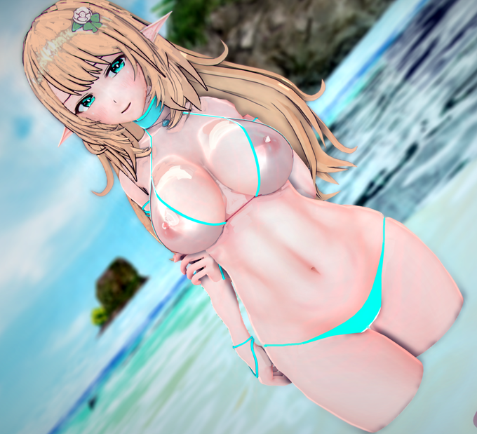 すけすけ水着エルフ 