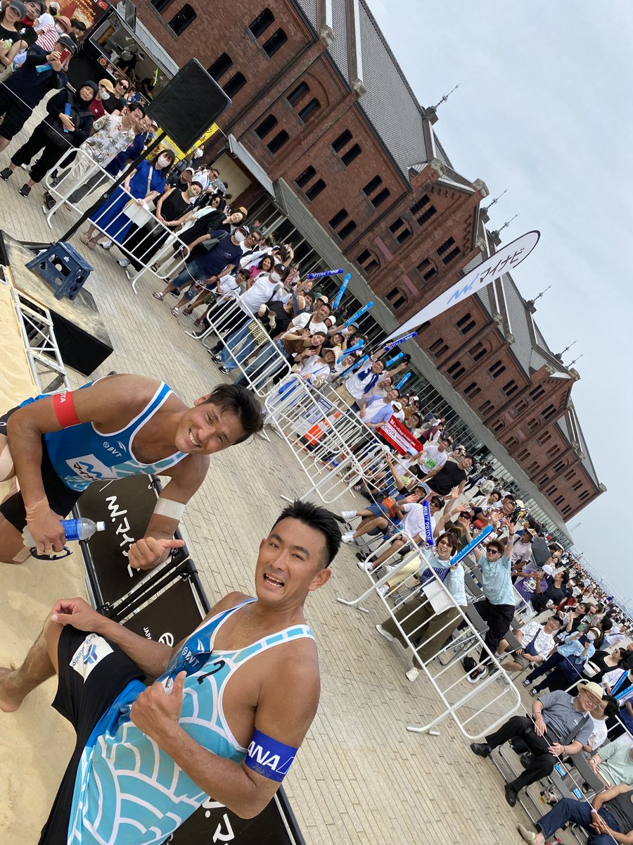 jva_beachvolley's tweet photo. #マイナビジャパンビーチバレーボールツアー 2023 
��４戦横浜赤レンガ倉庫大会⛱️
大会３日目

《男子決勝》
🔆石島／髙橋🆚黒川（魁）／福嶋

【試合速報📣】
2⃣-0⃣
21-17
21-15

#beachgoeson https://t.co/Aj0ECBpzBA