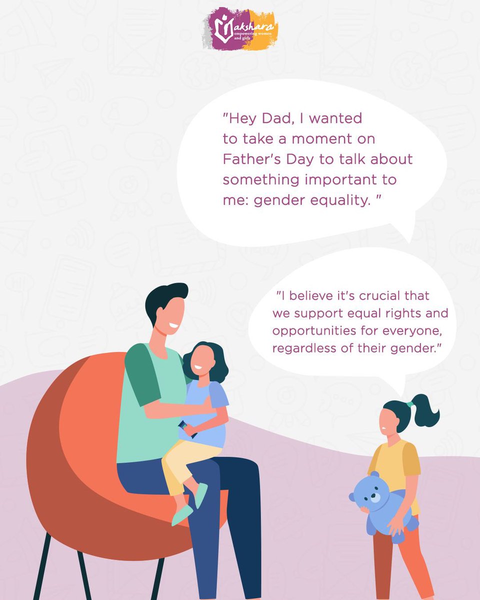 aksharacentre's tweet image. This Father’s Day, let’s take that extra step to start a conversation that can encourage a gender- just and positive world!

#AksharaCentre #FathersDay #OpenConversation #Dad #Empowerment #GenderJustWorld #RealWomen #GirlEmpowerment #WomanEmpowerment #GenderEquality