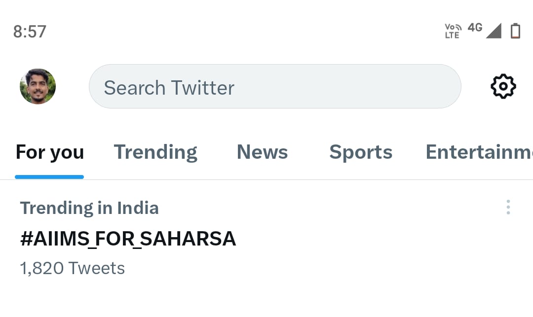 We are trending now...Do you your best for #AIIMS_FOR_SAHARSA