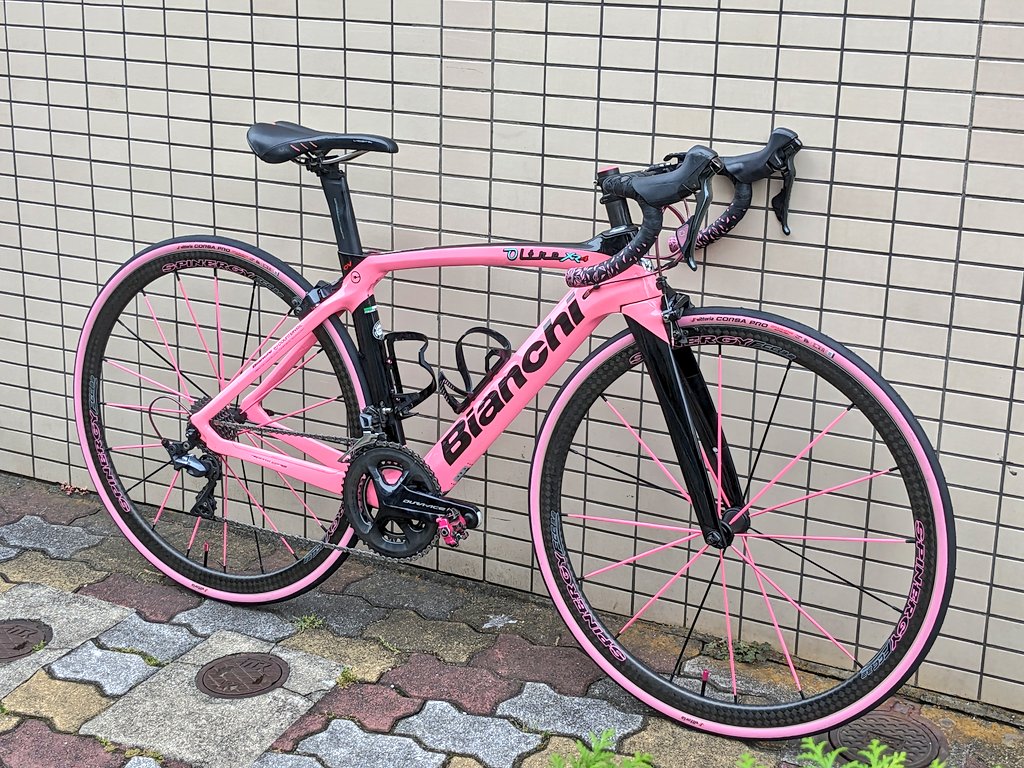 ピストバイク　自転車　ピンク Bianchi「OLTRE XR4（ピンク）」 ・SPINERGY「FCC 3.2（ピンク
