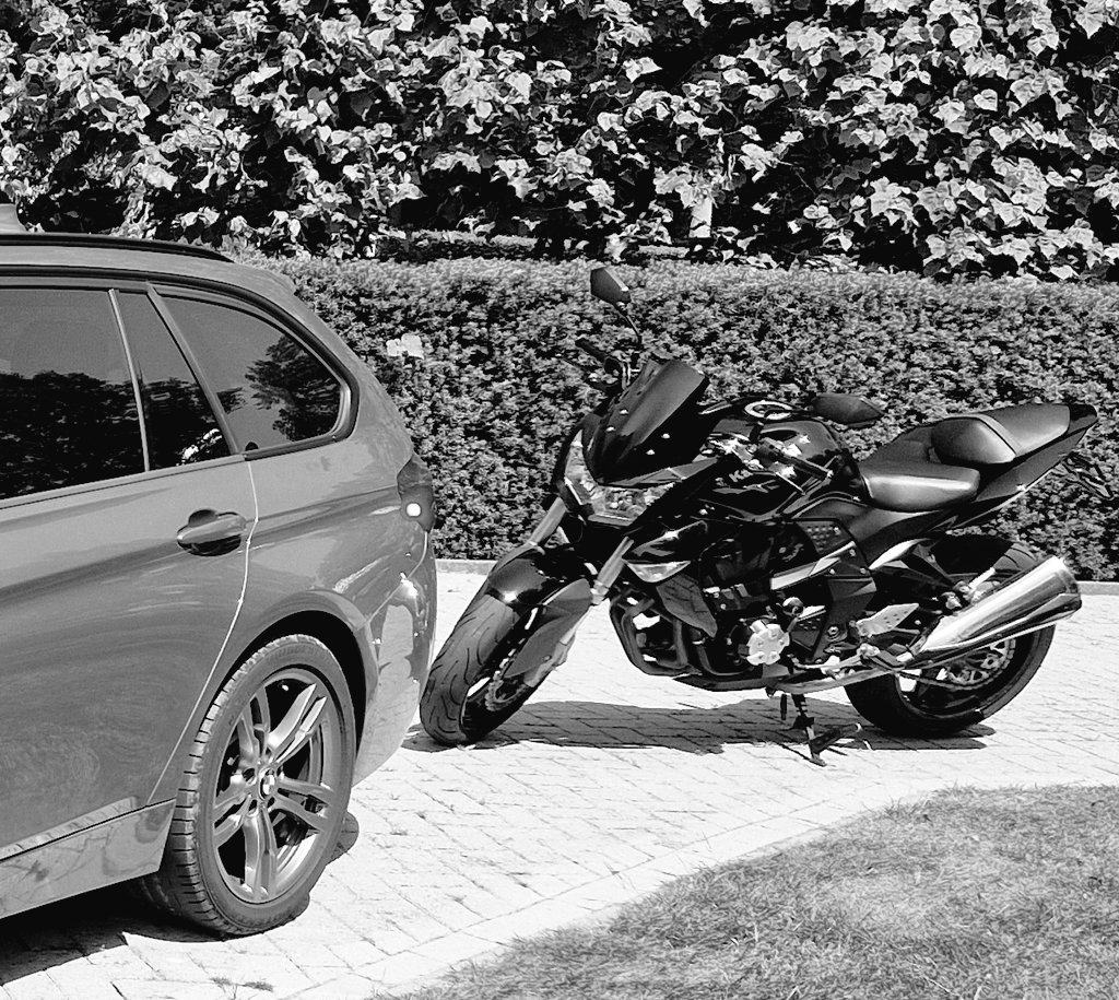 My #NewMotorcycle and my car.