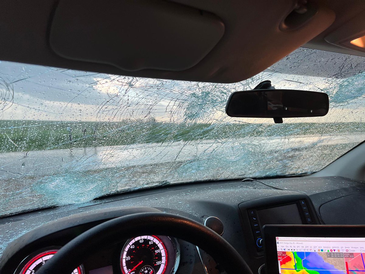 SkipTalbot's tweet image. Now I know why they call it meteorology. We found the meteors! The craters in this van have their own craters.