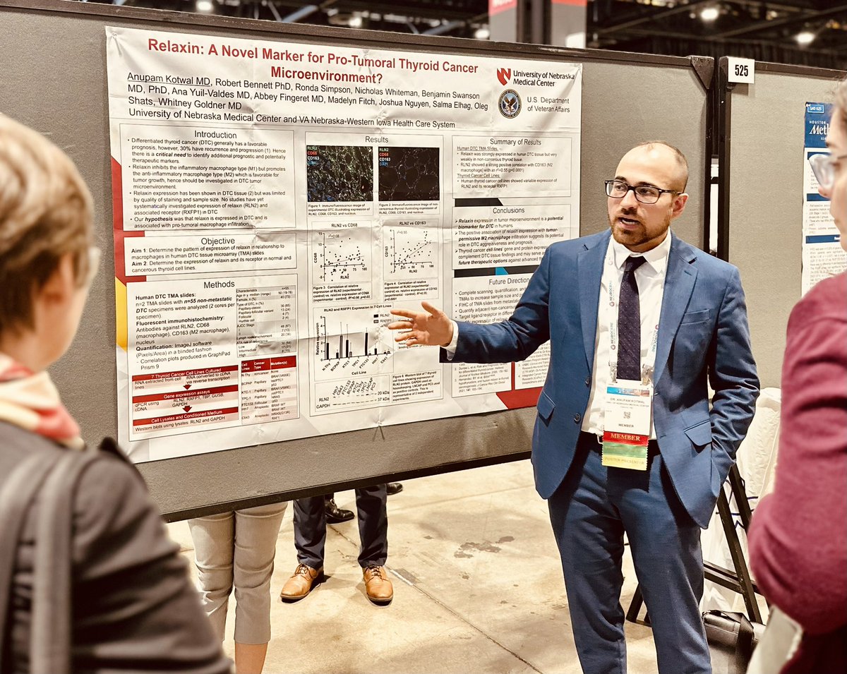 Such a fun experience presenting my team’s work on #relaxin being a novel #marker for #thyroidcancer #ENDO2023 @UnmcDem @UNMC_IM @DeptVetAffairs @AFMResearch @unmc_research @UNMC_PathMicro @ana_yuil @whitsgoldner @DrFingeret