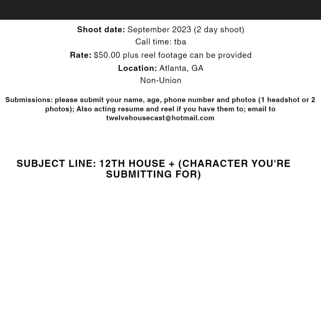 So...I'm doing a thing 😁. I'm aiming to bring a passion project to life and cultivate a space for those who typically aren't given the shine they deserve in the genre!! Super excited about this! NOW casting!! #castingcall #atlantaactors
#atlcasting #actors #LGBTQ  #castingatl