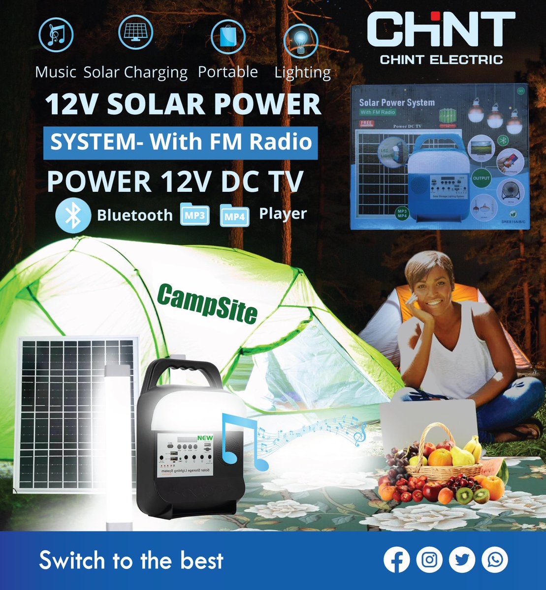 Enjoy your #Campsite with our all-in-one SOLAR LIGHT SYSTEM 
#solarlightsystem 
#chintuganda 
#solarenergy 
#SolarPower