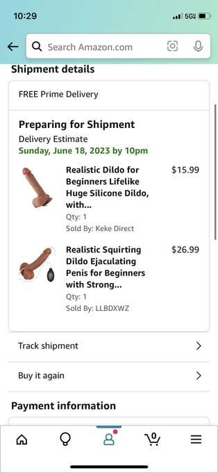 Just bought my first dildo in years. All my sex toys where destroyed. Yay! https://t.co/We8hyHwNLR