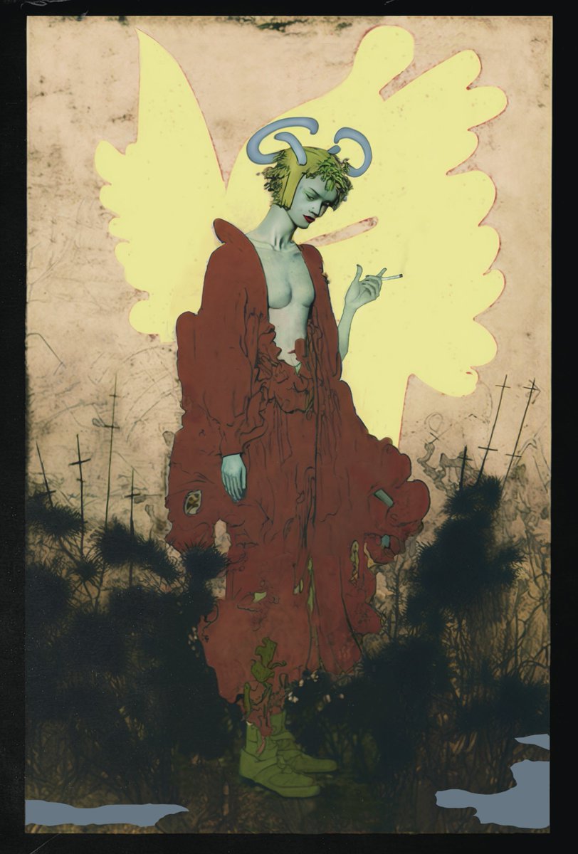 Another lovely artwork in the collection is warm and decadent piece by <a href="/leyla_ruh/">Leyla Ruh</a> 'sacrifice to romance'. Leyla successfully tames randomness while preserving the essence of free form in their artwork, yielding captivating results.

7/