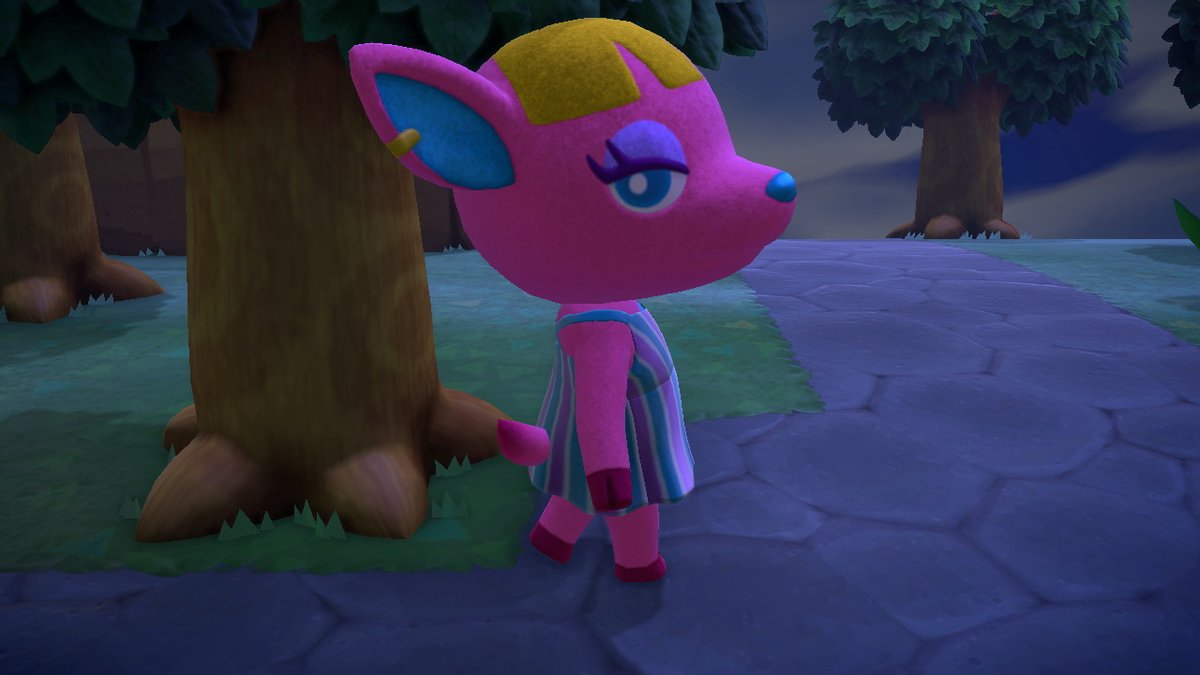 rosegoldhiips's tweet photo. she looks so good in this dress!! #Fuchsia #AnimalCrossing #ACNH #NintendoSwitch https://t.co/wW4FREwiG7