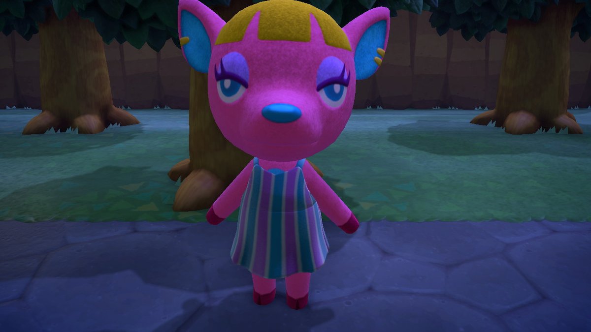 rosegoldhiips's tweet photo. she looks so good in this dress!! #Fuchsia #AnimalCrossing #ACNH #NintendoSwitch https://t.co/wW4FREwiG7